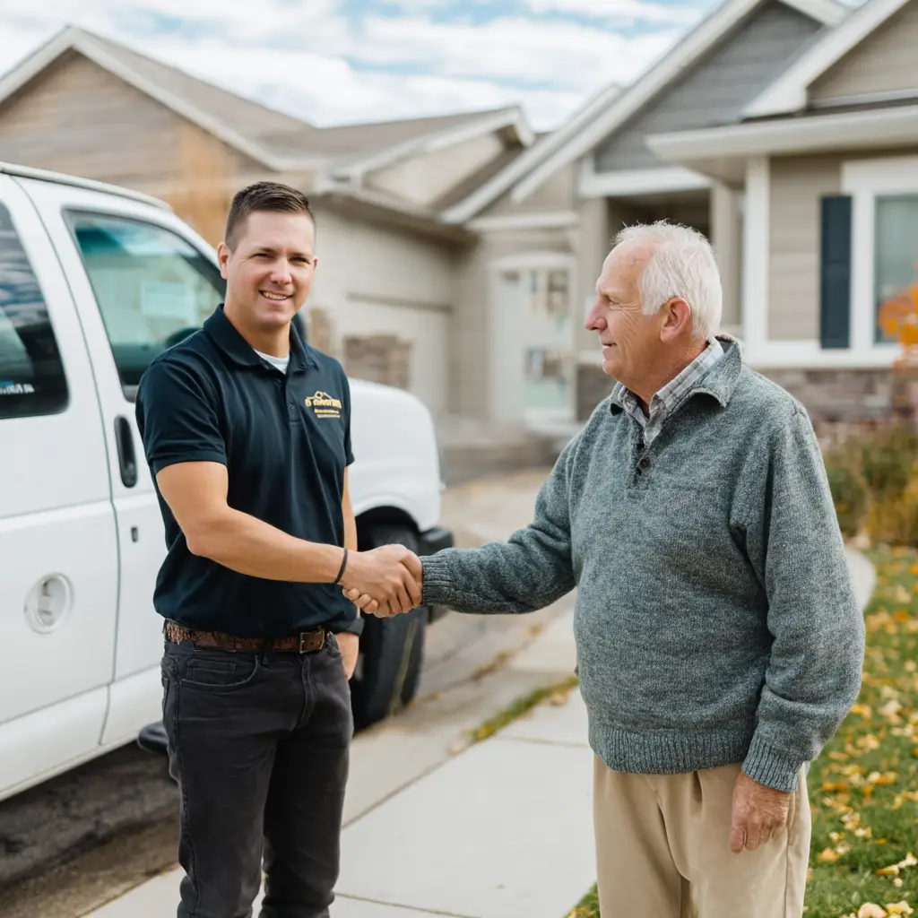 Utah restoration company reviews - Alpine Cleaning team with satisfied customer in Utah